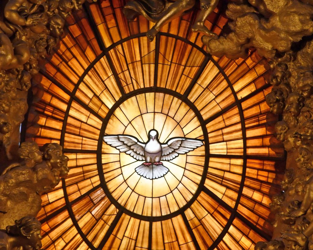 The dove, a symbol of purity and the Catholic Church.